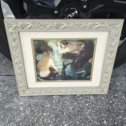 Two Mermaids in Water Framed Print