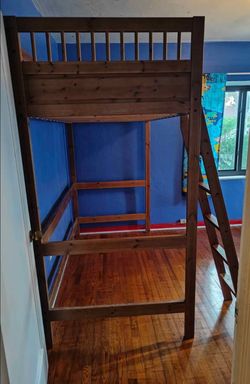Ikea wood frame Twin bunk bed