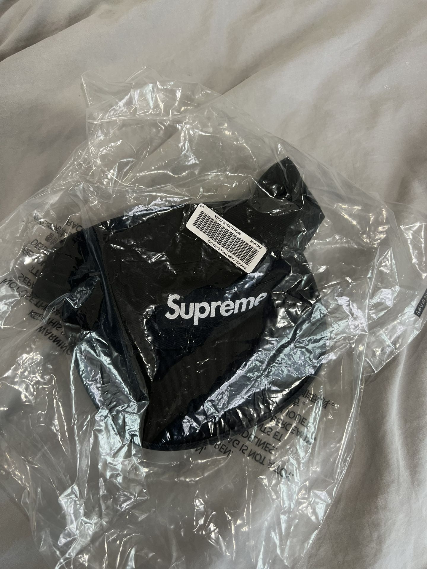 Supreme Washed Twill Chino Camp Cap Black