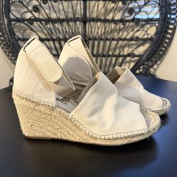 Women's Cream Wedge Sandals