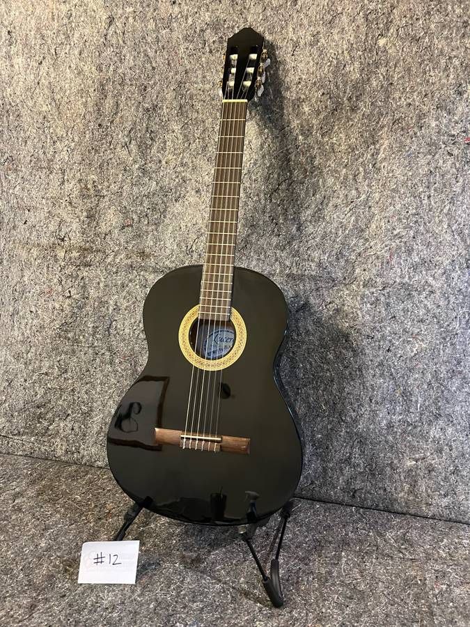 Lucero LC100BK Black Acoustic Guitar with Gig Bag - Lot 12