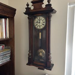 Wall Clock Antique Grandfather Style 