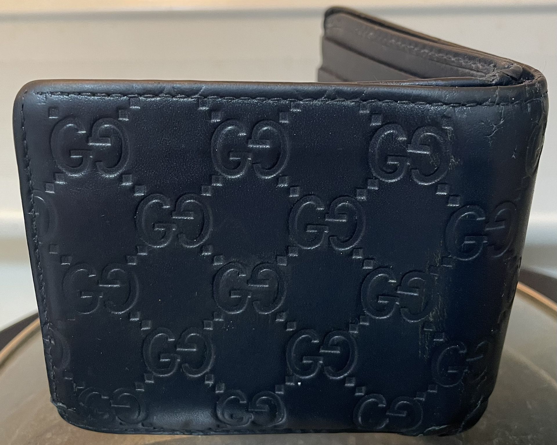 Dark Blue Gucci Leather Wallet 
