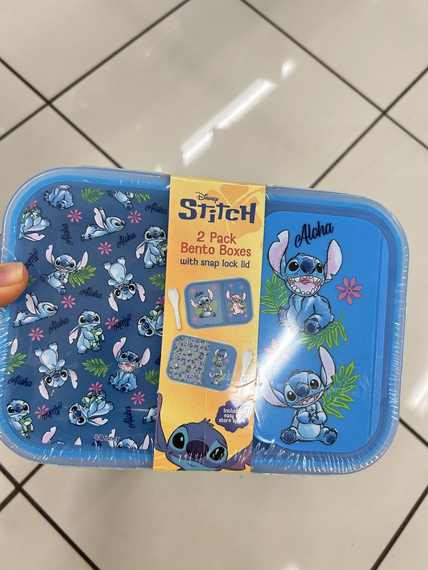 NWT Disney Stitch Bento Box 2pack Set