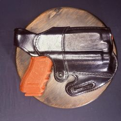 Aker Glock 167 Nightguard Holster RH Leather Belt OWB, Glock 17 + LIGHT