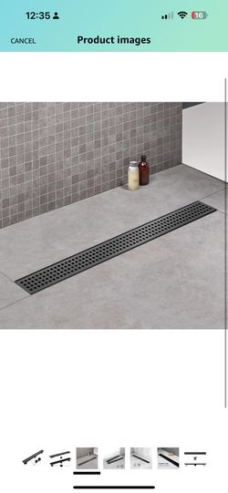 Linear Shower Drain, Black Shower Drain 32 inc