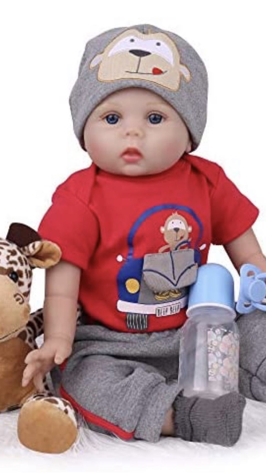 Reborn Baby Dolls 22 inch Realistic Baby Boy Doll Lifelike Weighted with Giraffe Gift Set Accessories