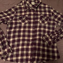 Women’s Purple Plaid Long Sleeve Button Up 