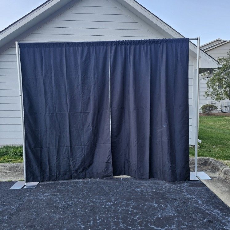 Online Backdrop Steel 8x10 with curtains