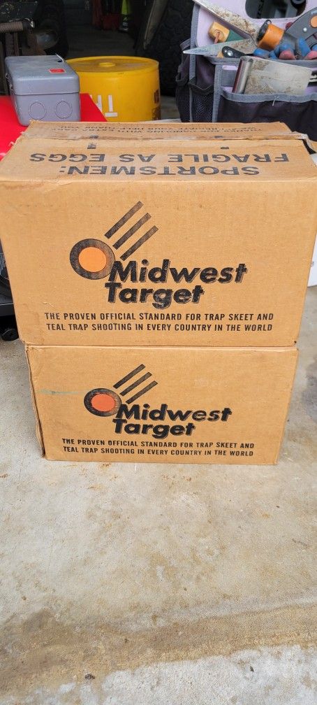 Vintage Midwest Target 90 ct Orange Dome Clay Skeet Shooting Targets Unopened! $35 both Boxes of 90ct.
