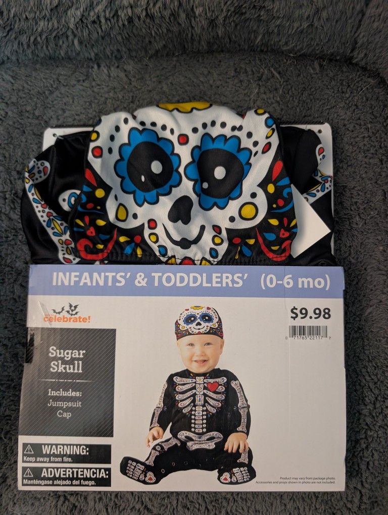 0 To 6 Month Halloween Costume Sugar Skull