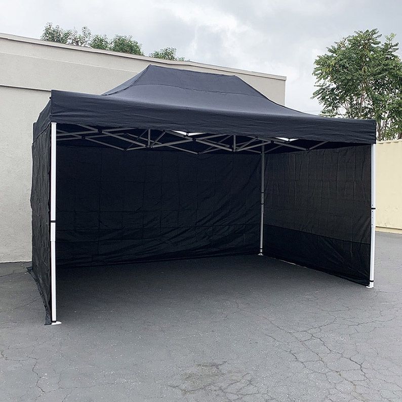 (New in Box) $190 Heavy Duty 10x15 ft Popup Canopy with (3 Sidewalls) Instant Shade w/ Carry Bag (2 Colors)