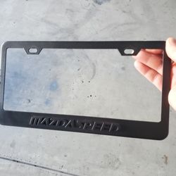 Mazdaspeed License Plate Black Frame Metal