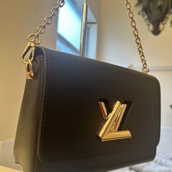 Louis Vuitton Twist MM Bag Black Gold