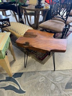 Live Edge Wood Slab Coffee Table