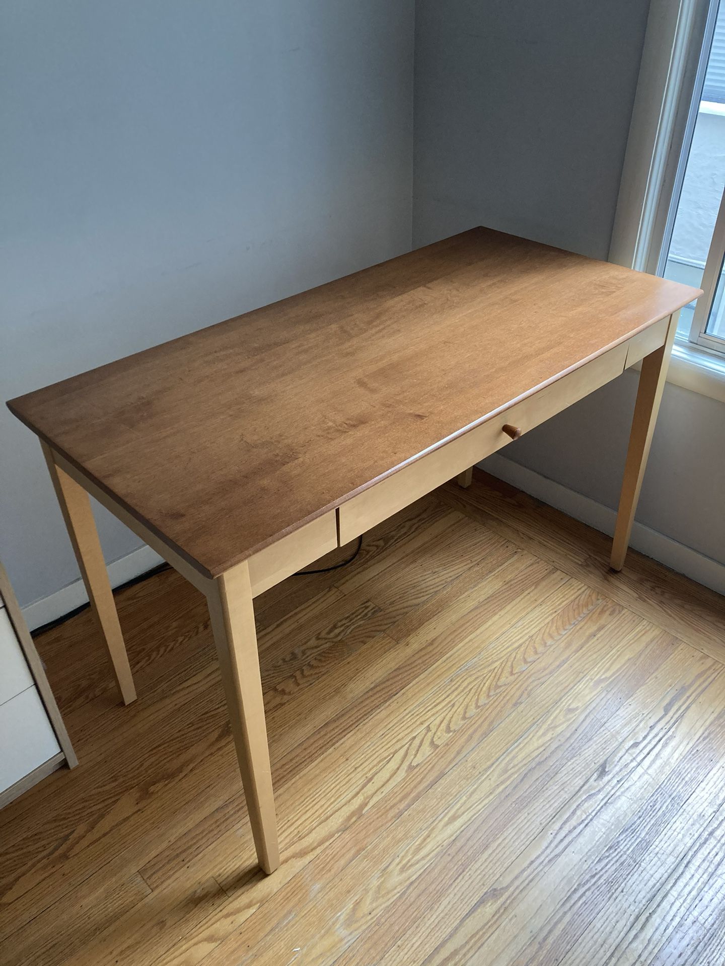 Solid Wood Desk with Drawer
