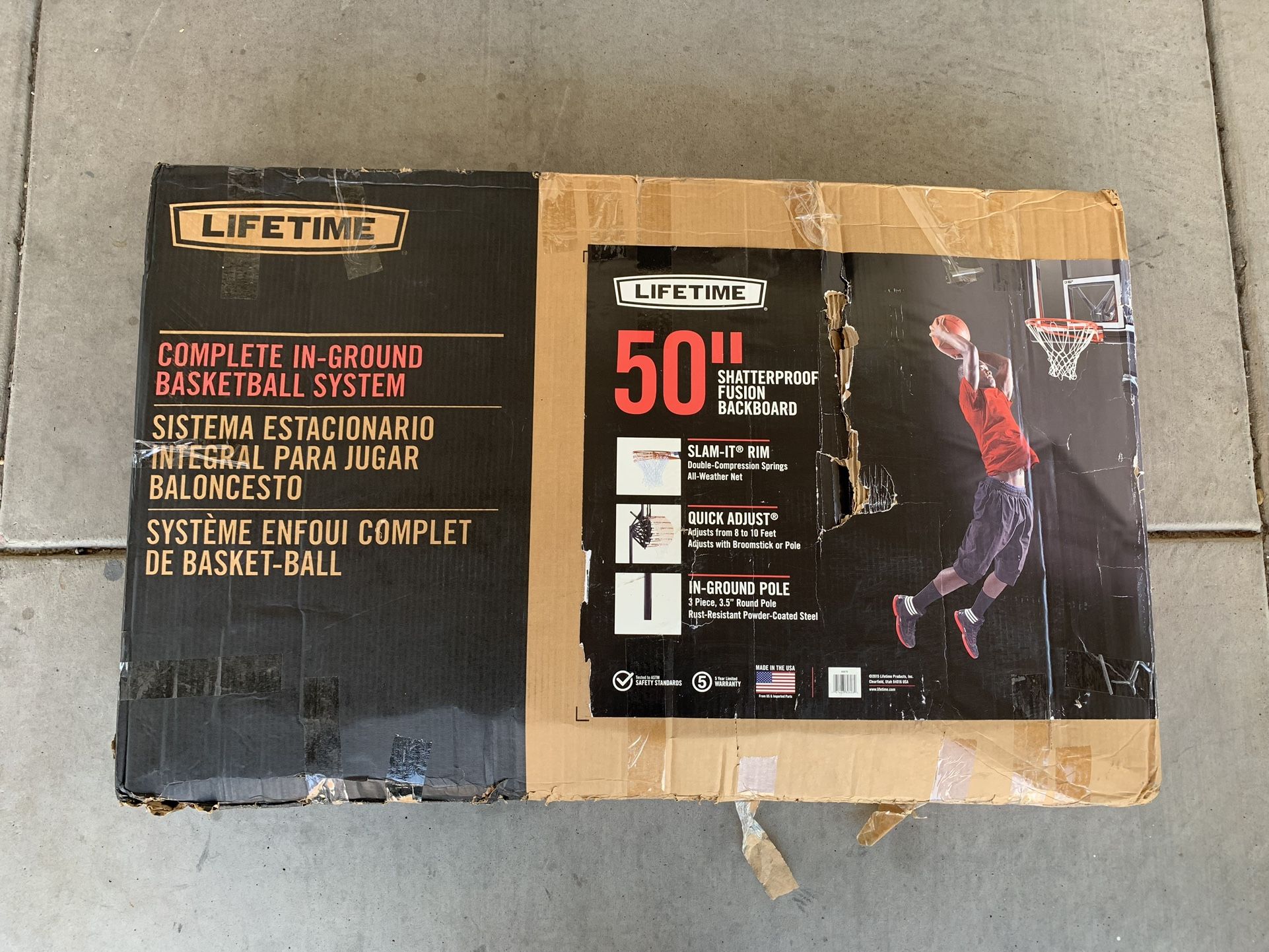 Lifetime 50inch Basketball Hoop Complete In-Ground Basketball System OPEN BOX ITEM NEVER USED - ALL PARTS INCLUDED
