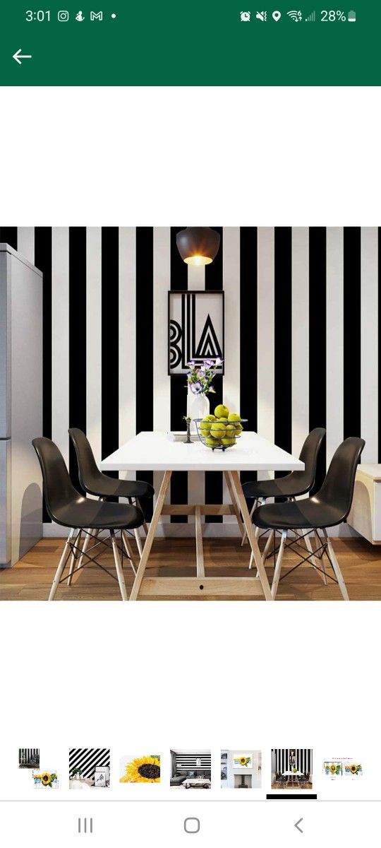 NEW! Devine Color by Valspar Peel & Stick Removable Mini Stripes Wallpaper