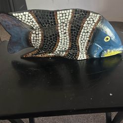 mosaic fish sculpture