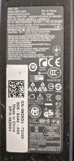 Dell PA-12 65w 928G4 pa-1650-02dd