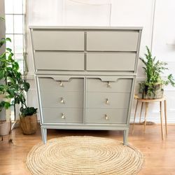 Vintage MCM Green Dresser 