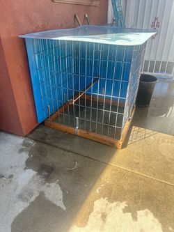 Large Wire Animal Cage with Wood Base