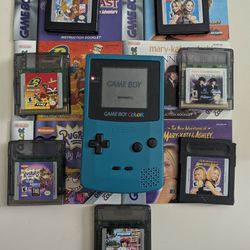 gameboy color with 7 games 