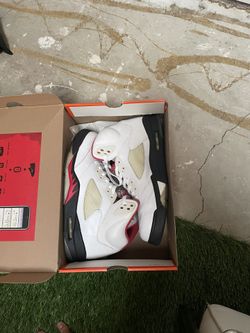2013 Jordan 5 Fire Red Silver Tongue 