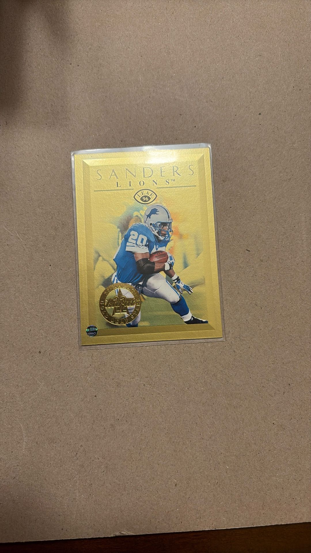 Barry Sanders 1996 22 Karat Gold Leaf Stars 0051/2500 LOW # Lions HIGH GRADE! #61