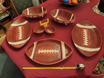 Ceramic Football Themed Serveware