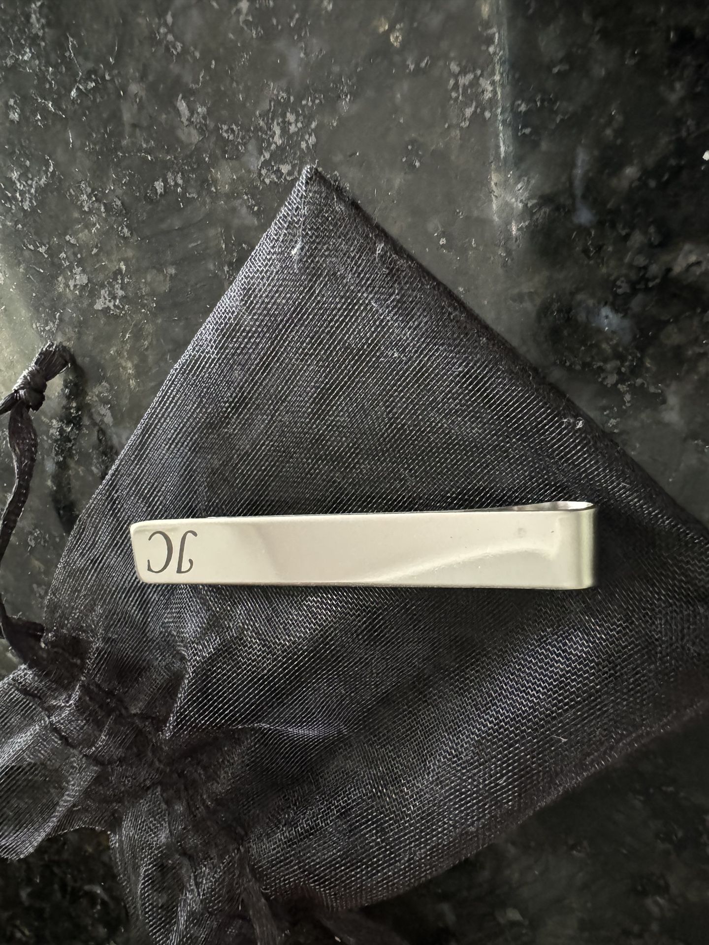 Mens Tie Bar Initials JC