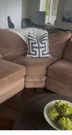 Bassett microfiber sectional couch sofa