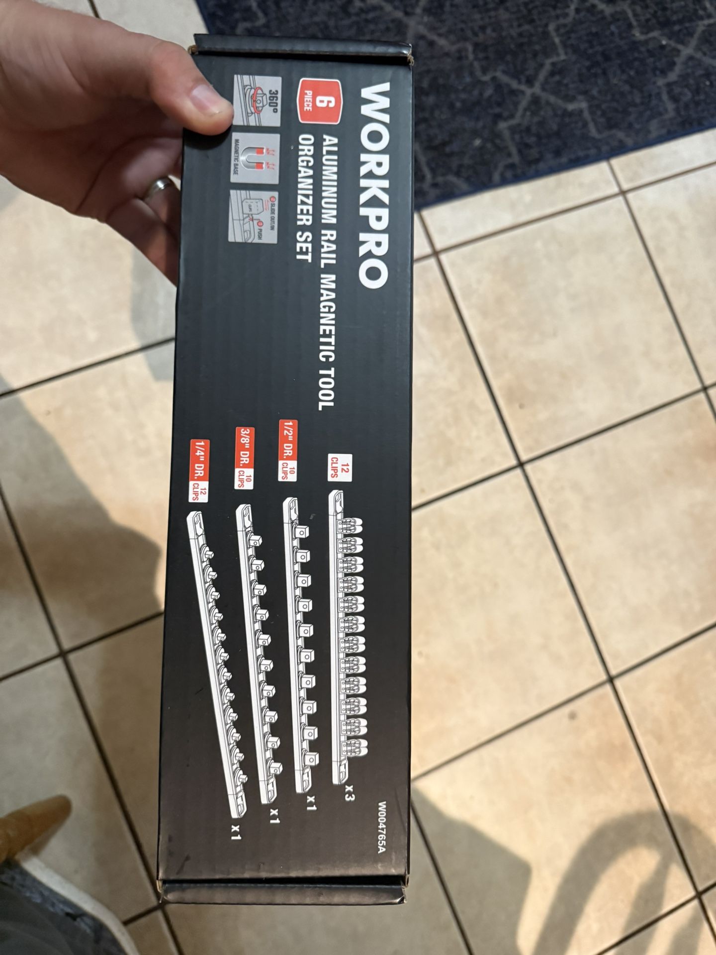 6-Piece Magnetic Socket Organizer and Magnetic Screwdriver Organizer Set, 3-Piece 1/4", 3/8" & 1/2" Drive Metric & SAE Socket Rail, 3-Piece Screwdrive