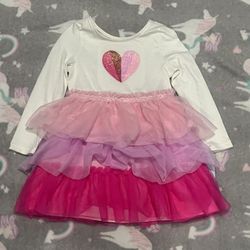 Pink Heart Dress 3t