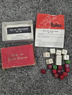 Vintage Sunset Exponat Tumble-Numbers and Tumble-Grams Game Set 1963