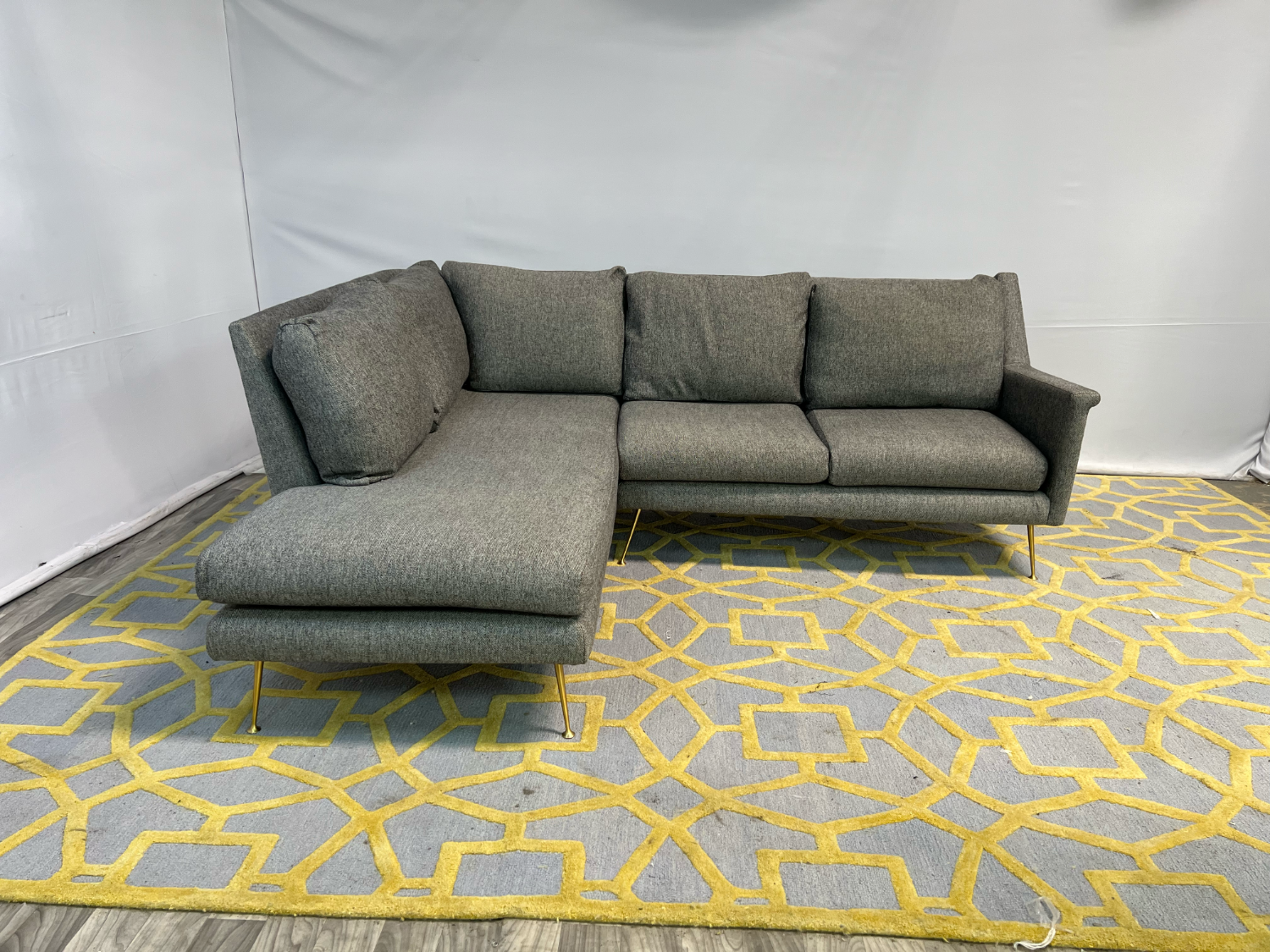 ( Delivery Available ) West Elm Carlo Dark Gray Sectional Couch