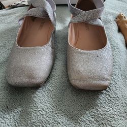 Silver / Glitter Dream Pair Women Size 10 Fashion Wedge Shoes