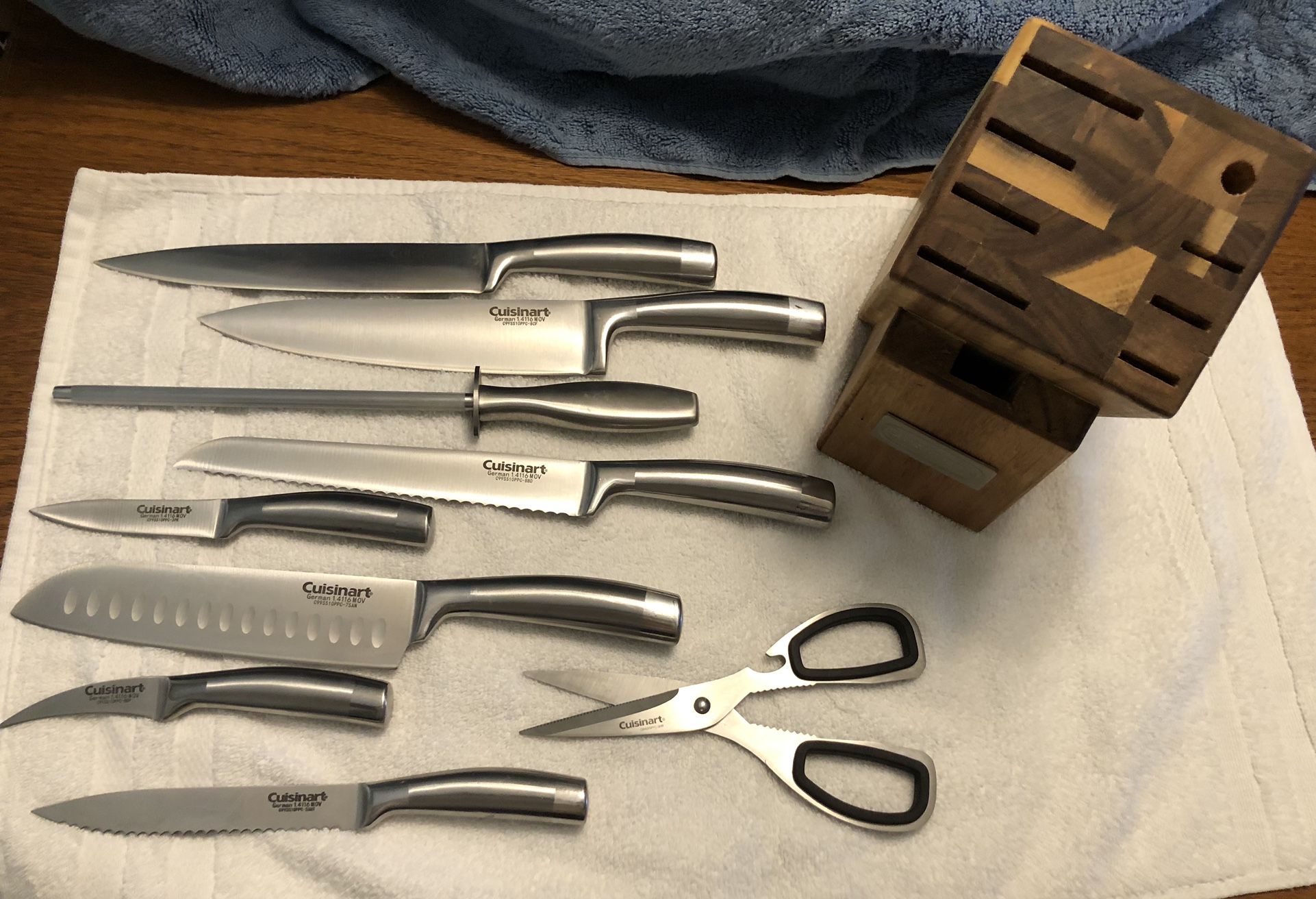 Cuisinart 9 Piece Kitchen Knife Block Set German 14116 MOV