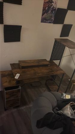 Desk with color led lights
