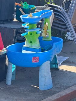 Free water table, Galvanized Planter Box & Costco Splash Pad