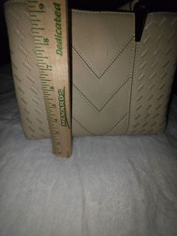 Cream Pebbled Faux Leather Tote Bag