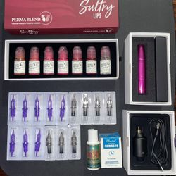 Mast Pink Tattoo pen/ Perma Blend pigments/ numbing solution 