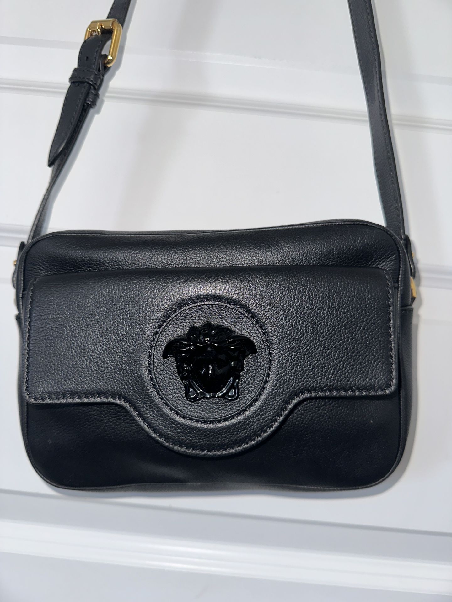 Versace Black Crossbody Authentic Designer Christmas Gift Leather Medusa Purse Bag Louis Gucci Zip Gift Birthday