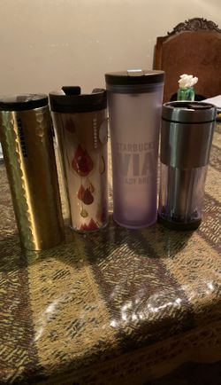 4 Starbucks cups