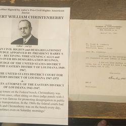 1965 Judge Christenberry Signed Letter (American Civil Rights Judge)