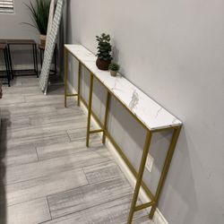 Faux Marble Console Table 