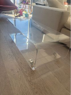 Acrylic waterfall coffee table