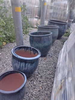 BIG Beautiful New Planters Handmade Glazed 