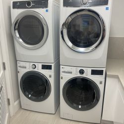 2 Stackable Front Loaders Washer and GAS Dryer 