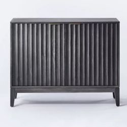Thousand Oaks Wood Scalloped 2 Door Cabinet Black by studio mcgee